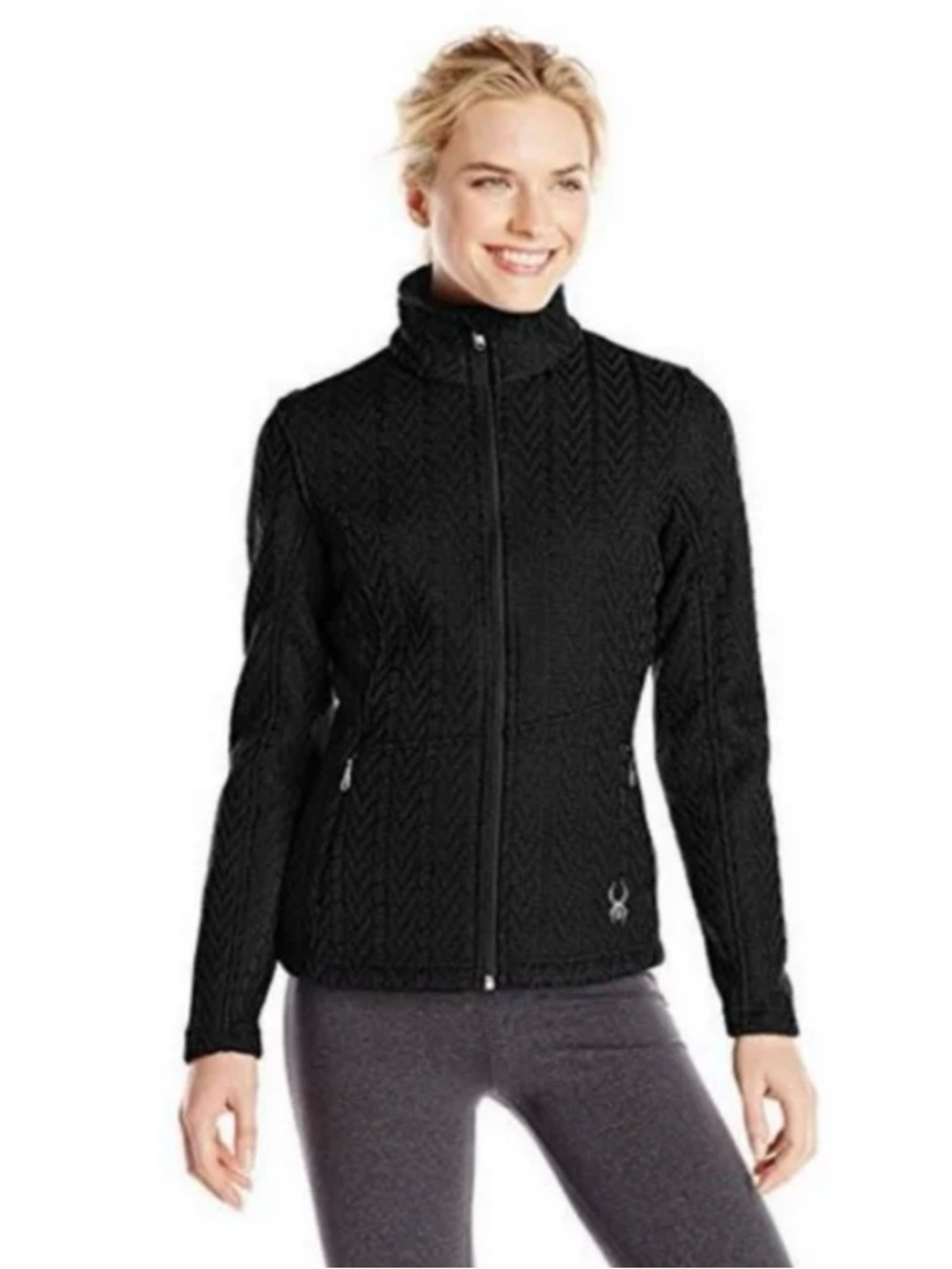 Spyder Black Quilted Full-Zip Jacket - Women